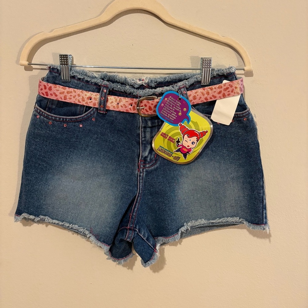 Vintage Y2K Zana Di Jean Shorts Size 16 Pink Belt